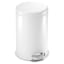 SimpleHuman Round Bathroom White Steel Bathroom Step Trash Can, 4.5l (1.2gal)
