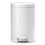 SimpleHuman Round Bathroom White Steel Bathroom Step Trash Can, 4.5l (1.2gal)