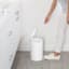 SimpleHuman Round Bathroom White Steel Bathroom Step Trash Can, 4.5l (1.2gal)
