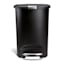 SimpleHuman Semi-Round Black Kitchen Step Trash Can with Lid Lock, 50l (13.2gal)