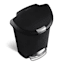 SimpleHuman Semi-Round Black Kitchen Step Trash Can with Lid Lock, 50l (13.2gal)