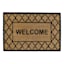Welcome Black Quatrefoil & Natural Coir Mat, 22x34