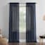 Erica Navy Rod Pocket Sheer Curtain Panel, 95"