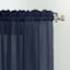 Erica Navy Rod Pocket Sheer Curtain Panel, 95"