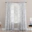 Grey & White Poppy Print Rod Pocket Sheer Curtain Panel, 84"