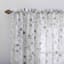 Grey & White Poppy Print Rod Pocket Sheer Curtain Panel, 84"