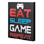 Eat, Sleep, Game Repeat Canvas Wall Art, 10x12