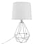 Silver Metal Wire Small Table Lamp with Shade, 17"