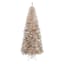 (B38) Pre-Lit Champagne Tinsel Christmas Tree, 7'