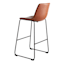 Drake Modern Faux Leather Industrial Barstool, Cognac