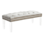 Laila Ali Tufted Acrylic Leg Bench, Grey