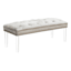 Laila Ali Tufted Acrylic Leg Bench, Grey