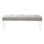 Laila Ali Tufted Acrylic Leg Bench, Grey