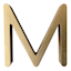 4" Gold Monogram Letter, M
