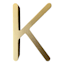 4" Gold Monogram Letter, K