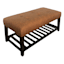 Honeybloom Collins Leather Bench, Brown