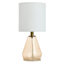 Peach Glass Accent Lamp with Shade, 15.5"