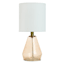 Peach Glass Accent Lamp with Shade, 15.5"