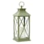 Sage Green LED Lantern, 9.5"