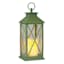 Sage Green LED Lantern, 9.5"