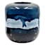 Ty Pennington Blue Art Glass Vase, 8.3"