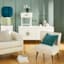 Round Mango Wood Coffee Table with Metal Hairpin Legs