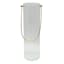 Tracey Boyd Clear Ribbed Glass Hurricane Candle Holder with Handle, 12"