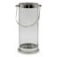 Laila Ali Silver Glass Lantern, 4x8