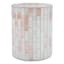Ivory Mosaic Hurricane Candle Holder, 6"
