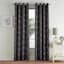 Metallic Black Room Darkening Grommet Curtain Panel, 84"