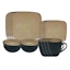 16-Piece Soft Square Ceramic Dinnerware Set, Neutral