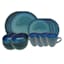 16-Piece Round Two-Tone Dinnerware Set, Reactive Blue