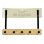 5-Hook Black Metal with Bamboo Wood Over the Door Hanger