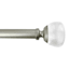 Preston 1" Clear & Silver Round Curtain Rod, 37-72"
