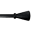 1" Black Textured Cone Curtain Rod, 36-72"