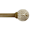 1" Wood Finish Etched Globe Curtain Rod, 72-120"