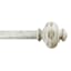 Atlanta 1" White Wood Urn Style Curtain Rod, 36-72"