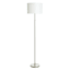 Silver Stick Floor Lamp with White Fabric Drum Shade, 62"