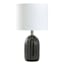 Black Ribbed Accent Lamp with Shade, 18"