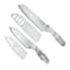 4-Piece Marble-Look Santoku Knife & Sheath Set