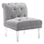 Laila Ali Grey Tufted Acrylic Leg Accent Chair Kd