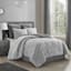 6-Piece Grey & White Jacquard Comforter Set, Queen