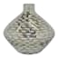 White Etched Mercury Glass Vase, 6x5