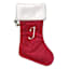 Red Velvet Monogram Stocking, J