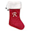 Red Velvet Monogram Stocking, R