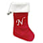 20" Red Velvet Monogram Stocking, N