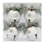 Holiday Hoedown 4-Count White Bell Shatterproof Ornaments