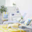 Tracey Boyd Stackable White & Blue Caprice Striped Sling Outdoor Chaise Lounge Chair