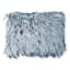 Silver Shag Throw Pillow, 14x20