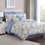 8-Piece Blue & White Floral Linen Essential Comforter Set, Twin